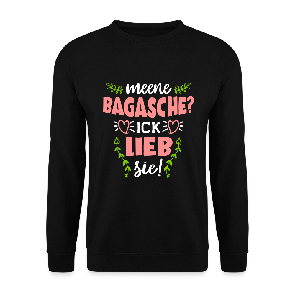 Meene Bagasche Ick Lieb Sie - Unisex Pullover - Schwarz