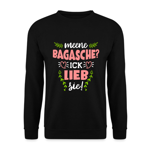 Meene Bagasche Ick Lieb Sie - Unisex Pullover - Schwarz