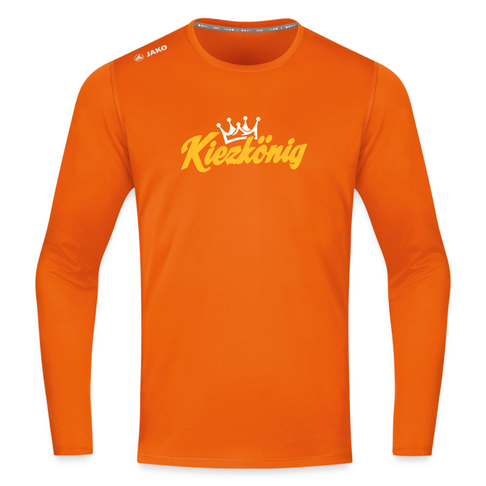Kiezkönig - Männer Sport Langamshirt - Neonorange