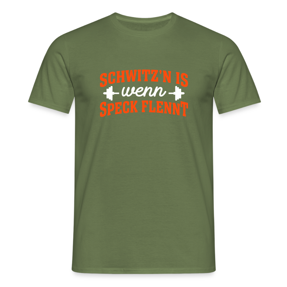Schwitz'n is wenn Speck flennt - Männer Premium T-Shirt - Militärgrün