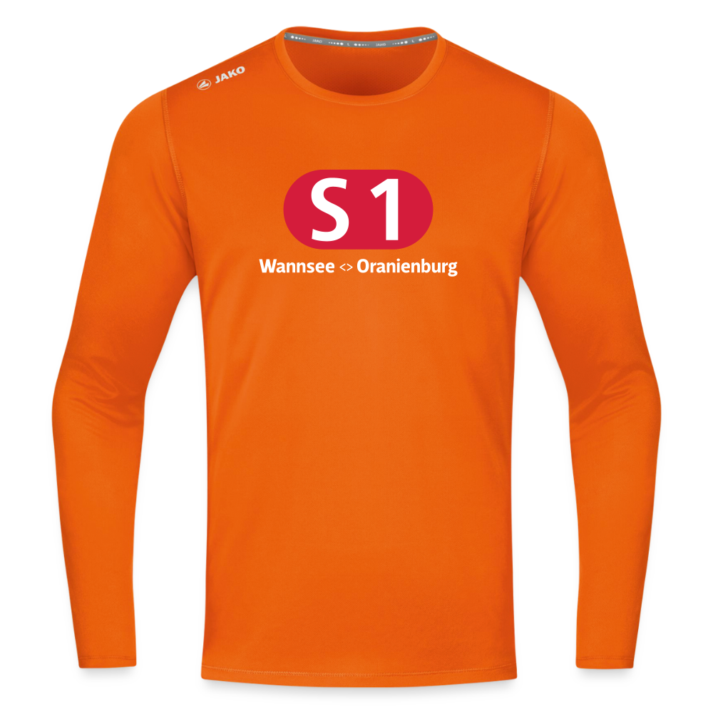 S1 - Männer Sport Langamshirt - Neonorange