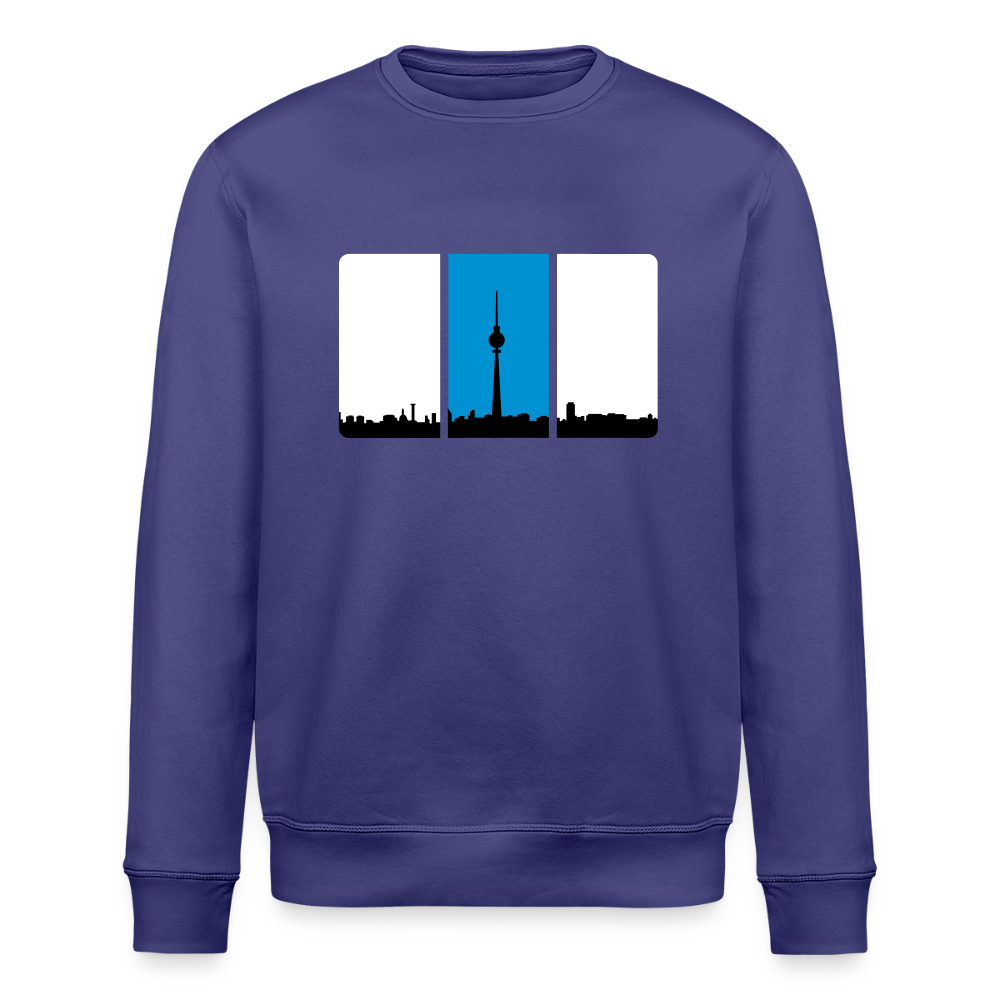 Berliner Skyline in Streifen - Unisex Bio Sweatshirt - Dämmerung