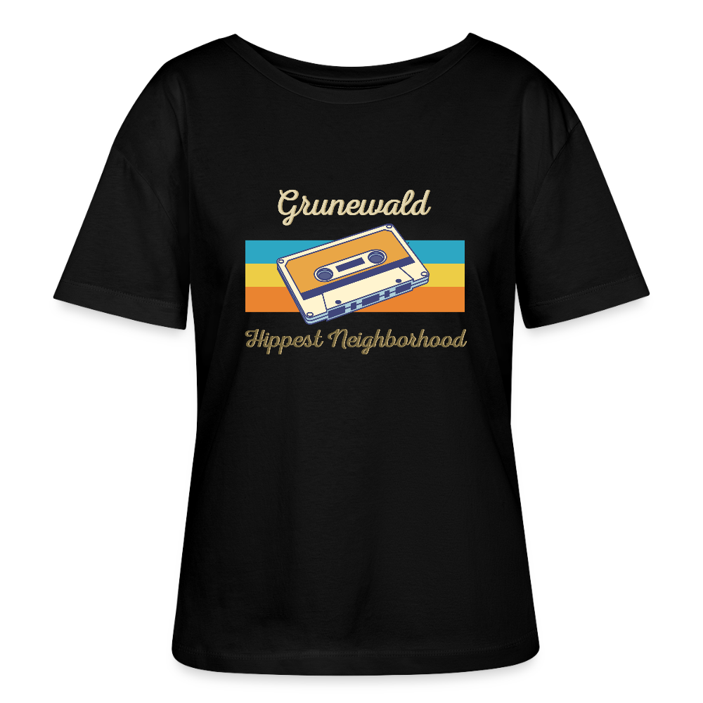 Grunewald Hippest Neighborhood - Relaxed Rundhals Frauen Bio-T-Shirt - Schwarz