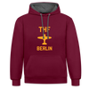THF - Kontrast Hoodie - Weinrot/Anthrazit