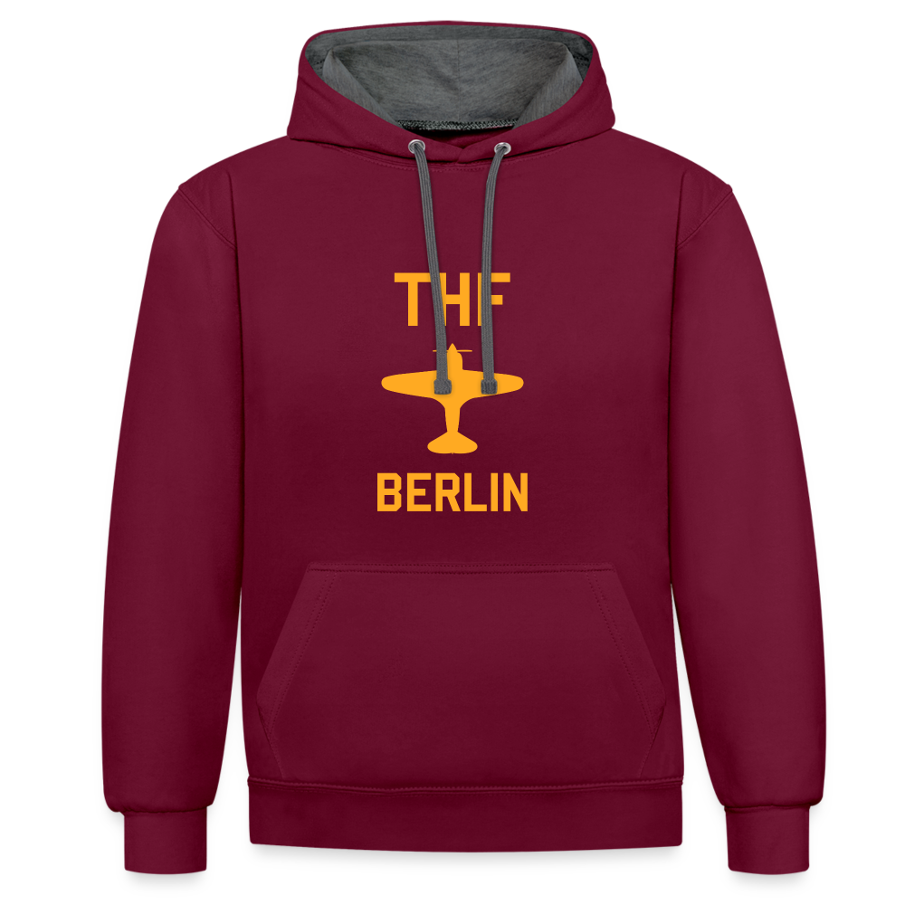 THF - Kontrast Hoodie - Weinrot/Anthrazit