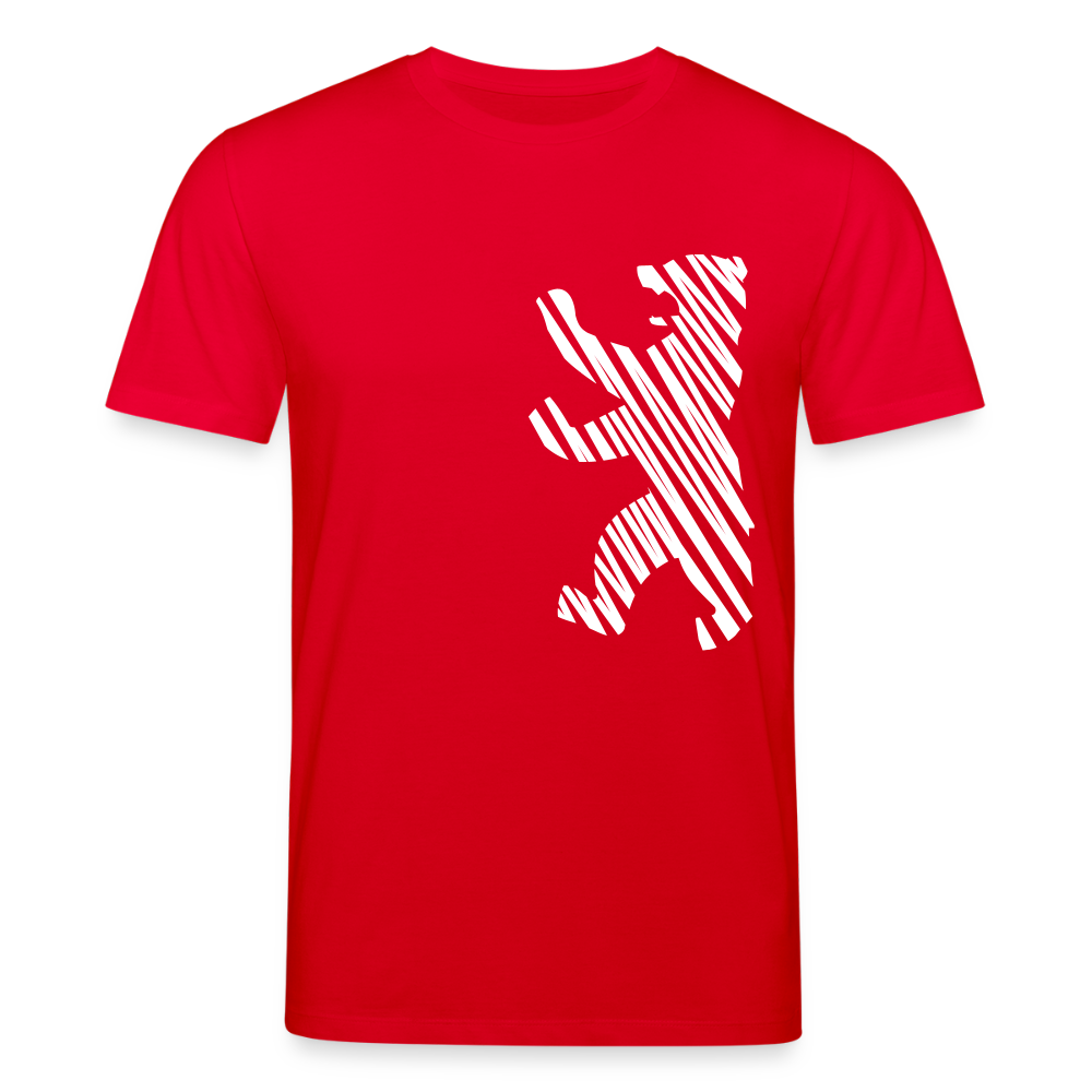 Berliner Bär im Netz - weiß - Unisex Bio T-Shirt - Rot