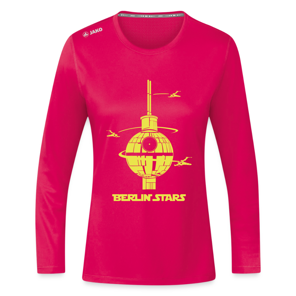 Berlin Stars - Frauen Sport Langarmshirt - dunkles Pink