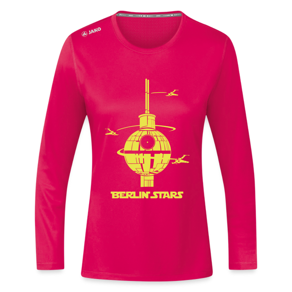 Berlin Stars - Frauen Sport Langarmshirt - dunkles Pink