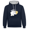 Knülle - Kontrast Hoodie - Navy/Grau meliert
