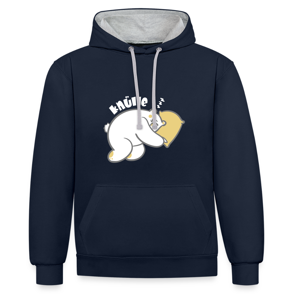 Knülle - Kontrast Hoodie - Navy/Grau meliert