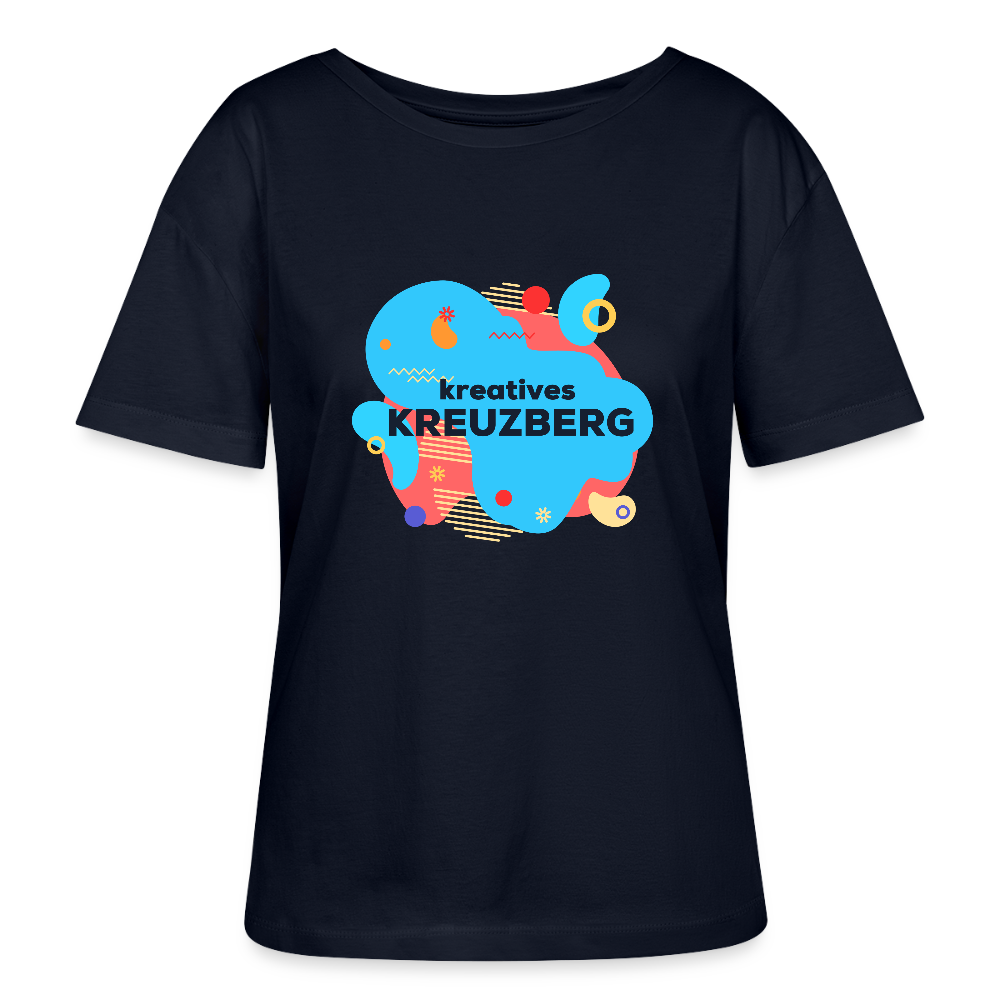 Kreatives Kreuzberg - Relaxed Rundhals Frauen Bio-T-Shirt - Navy
