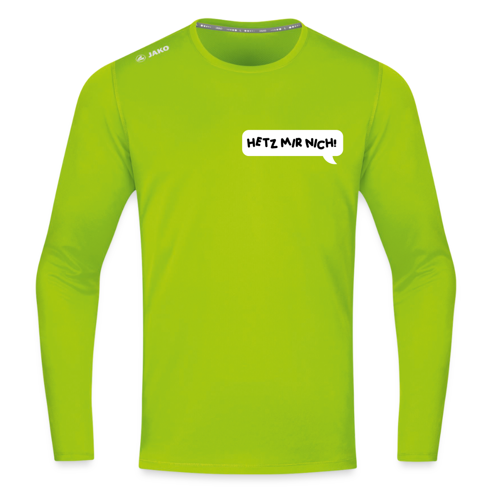 Hetz Mir Nich! - Männer Sport Langamshirt - Neongrün