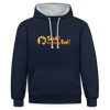 Tach! Ick steh uff Esel! - Kontrast Hoodie - Navy/Grau meliert