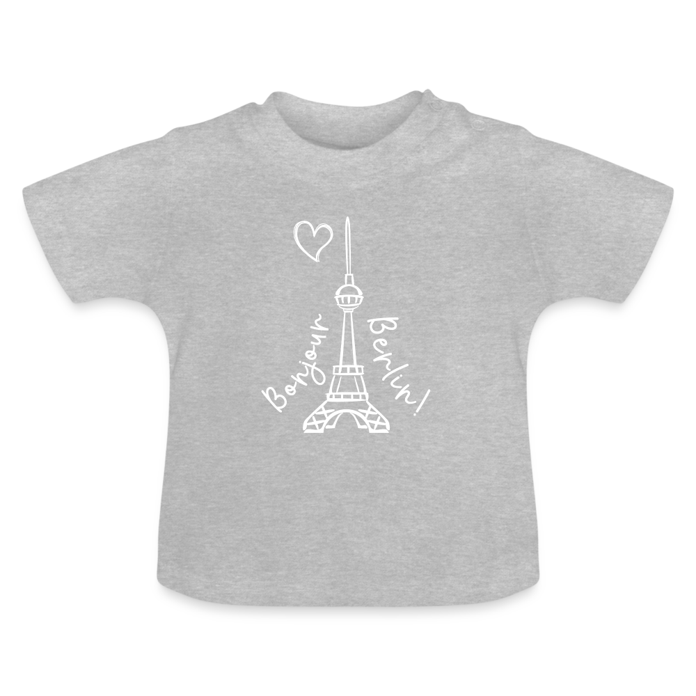 Eiffelturm in Berlin Bonjour - Baby T-Shirt - Grau meliert