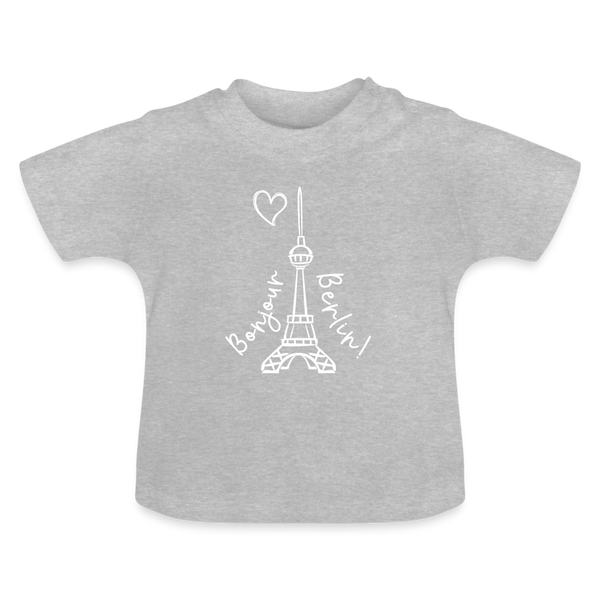 Eiffelturm in Berlin Bonjour - Baby T-Shirt - Grau meliert