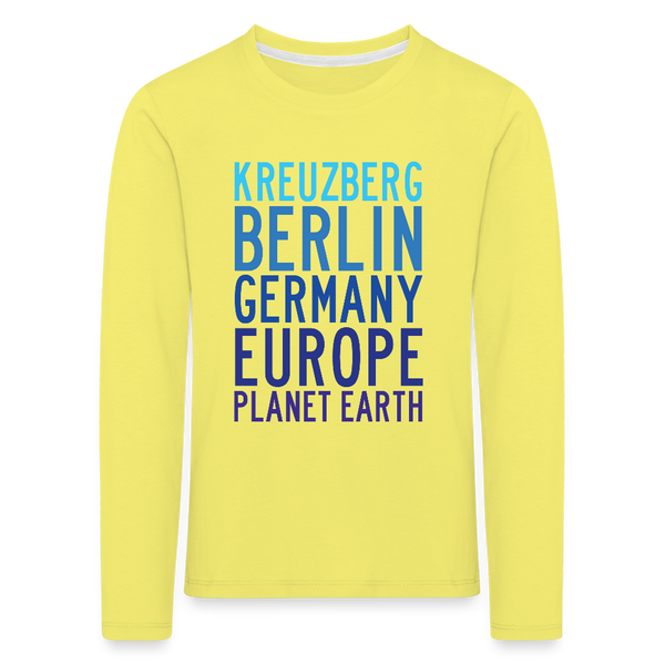 Kreuzberg - Planet Earth - Kinder Langarmshirt - Gelb
