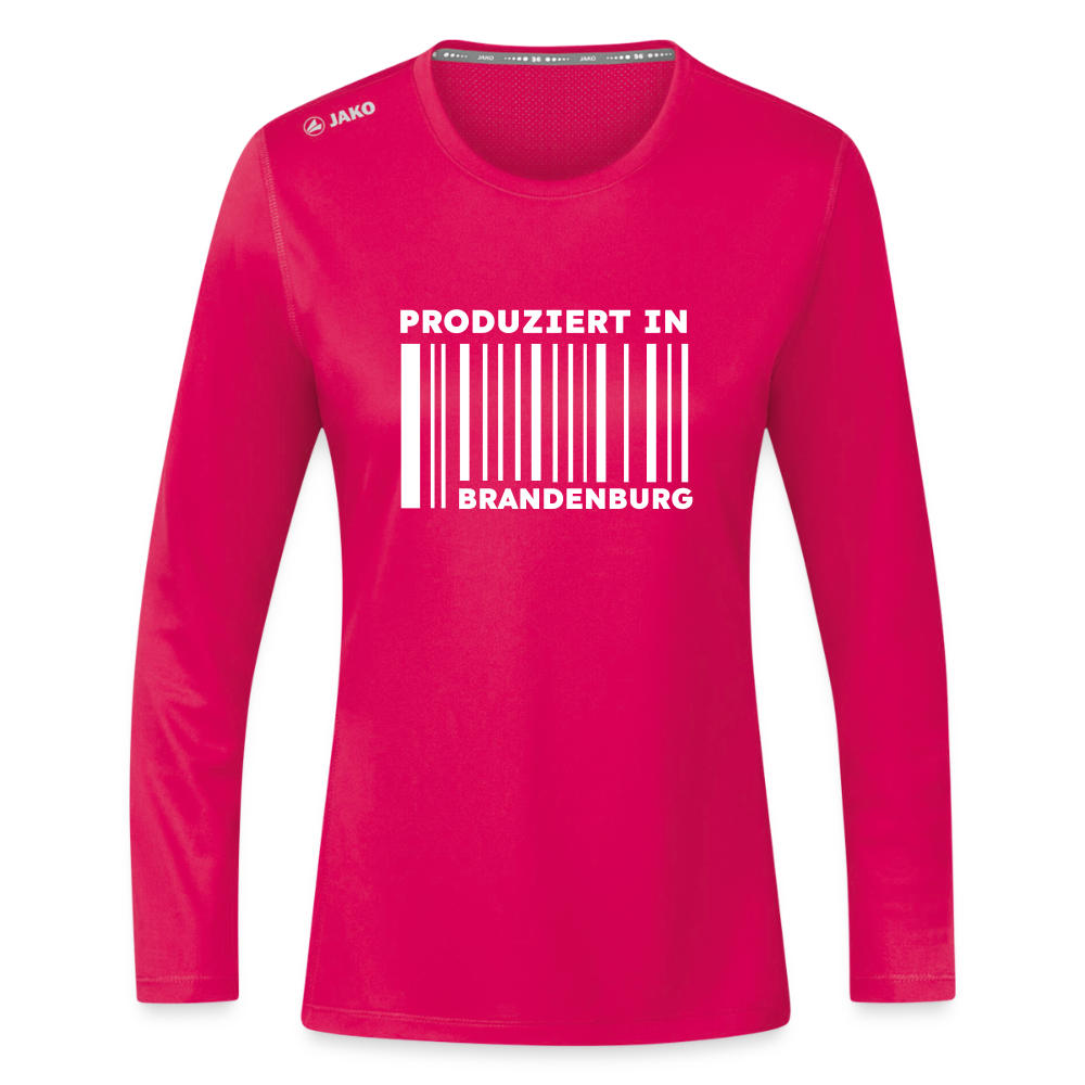 PRODUZIERT IN BRANDENBURG - Frauen Sport Langarmshirt - dunkles Pink
