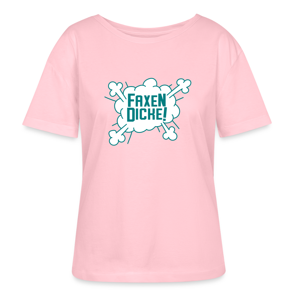 Faxen Dicke! - Relaxed Rundhals Frauen Bio-T-Shirt - Hellrosa