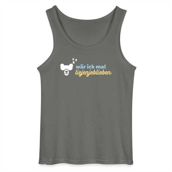 wär ick mal liejenjeblieben - Männer Tank Top - Anthrazit