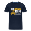 Ein Mann, Ein Biker, Ein Berliner - Männer Premium T-Shirt - Navy