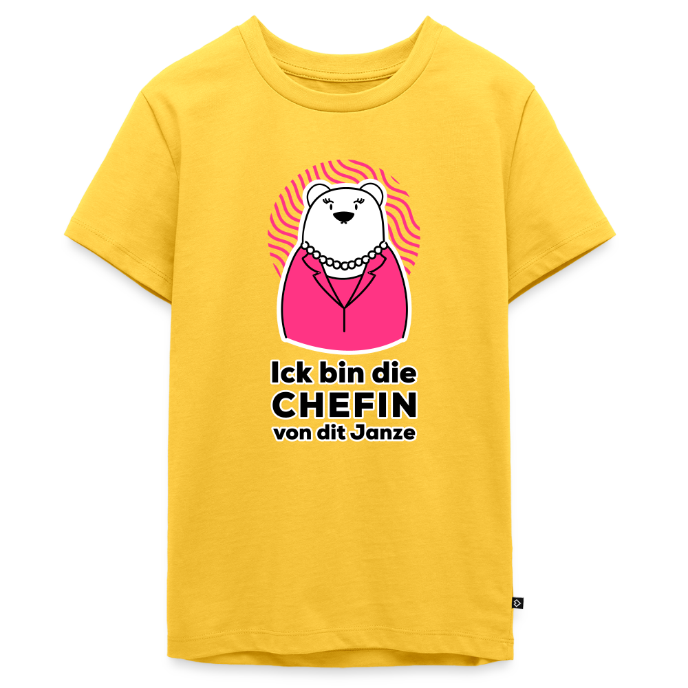 Chefin - Teenager Premium T-Shirt - Gelb