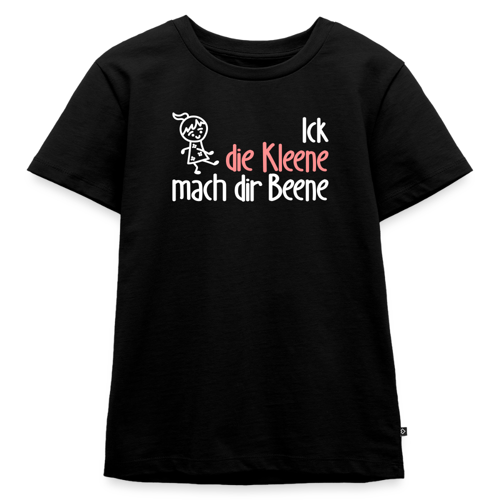 Ick, die Kleene, mach dir Beene! - Kinder Premium T-Shirt - Schwarz