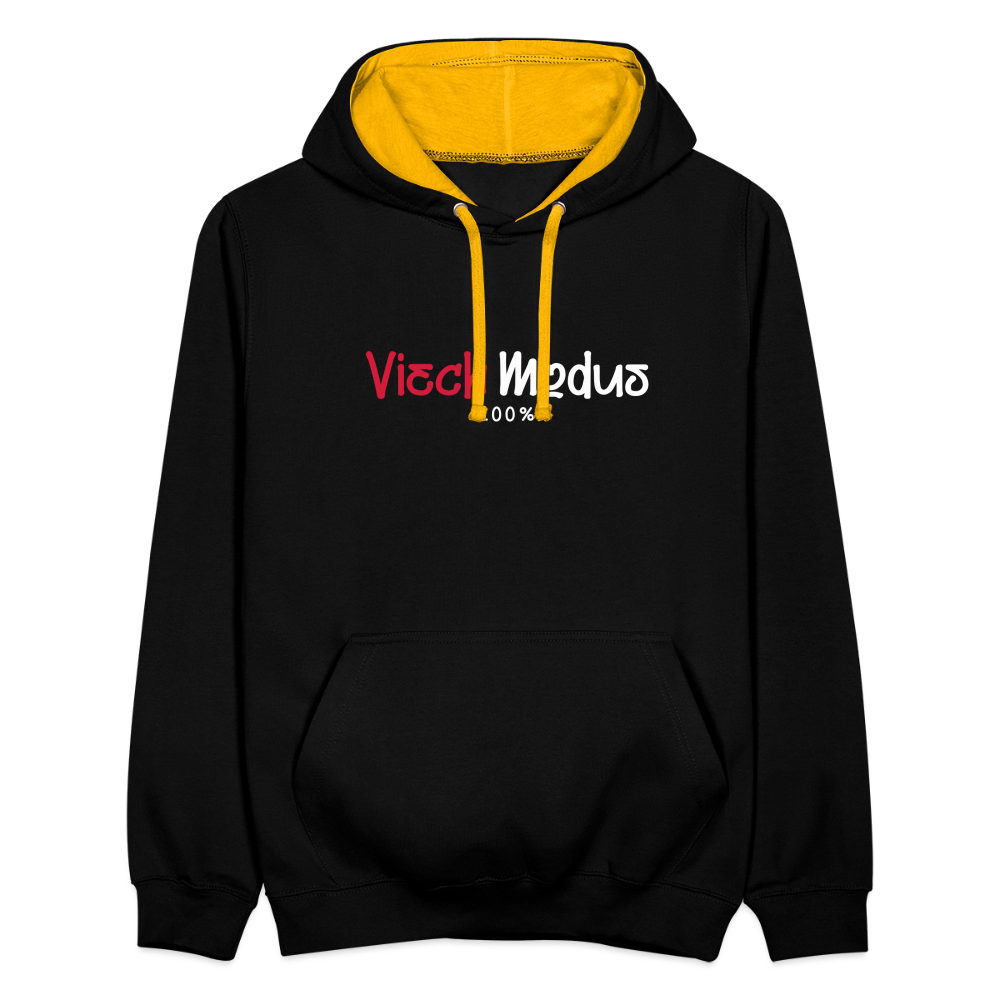 Viech Modus 100% - Kontrast Hoodie - Schwarz/Gold