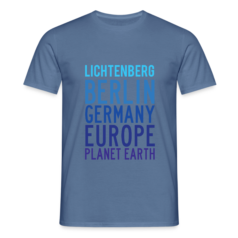 Lichtenberg Planet Earth - Männer Premium T-Shirt - Taubenblau