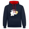 Knülle - Kontrast Hoodie - Navy/Rot