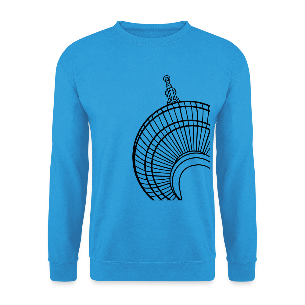 Der Turm von unten - schwarz - Unisex Pullover - Meeresblau