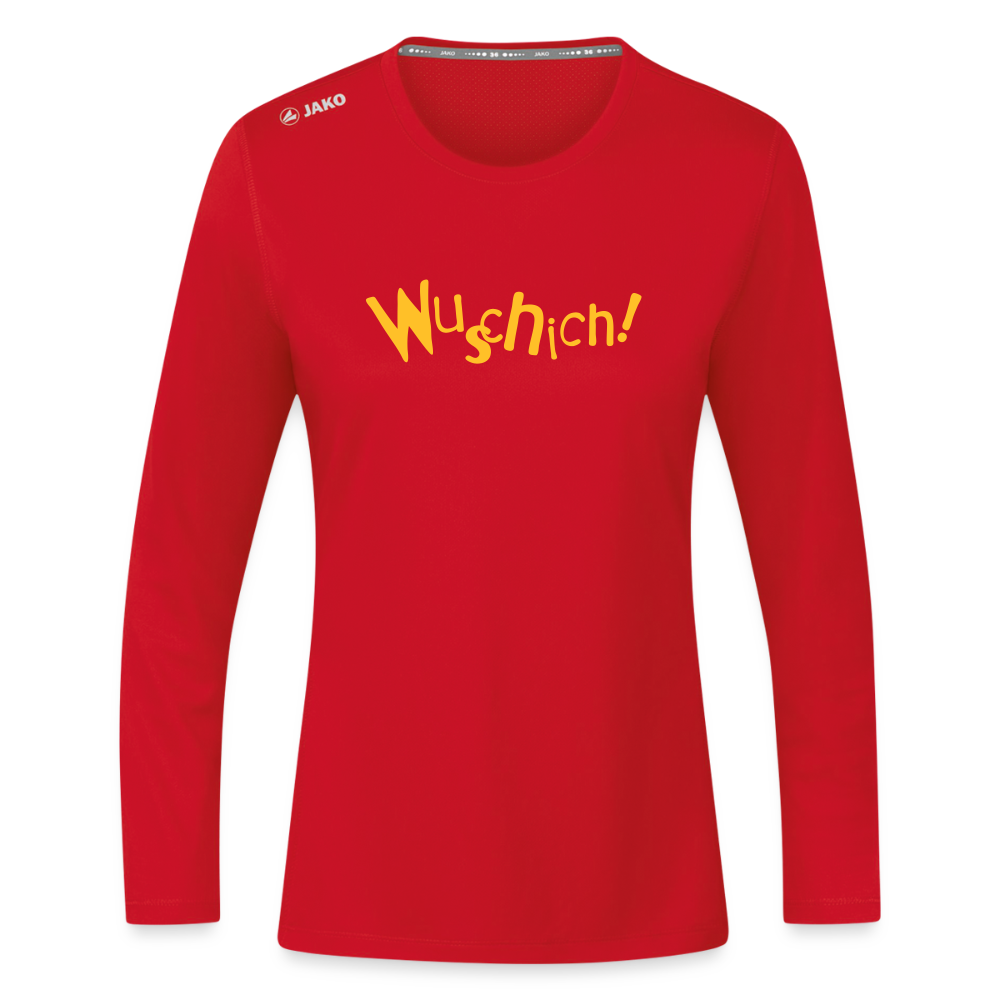Wuschich! - Frauen Sport Langarmshirt - Rot