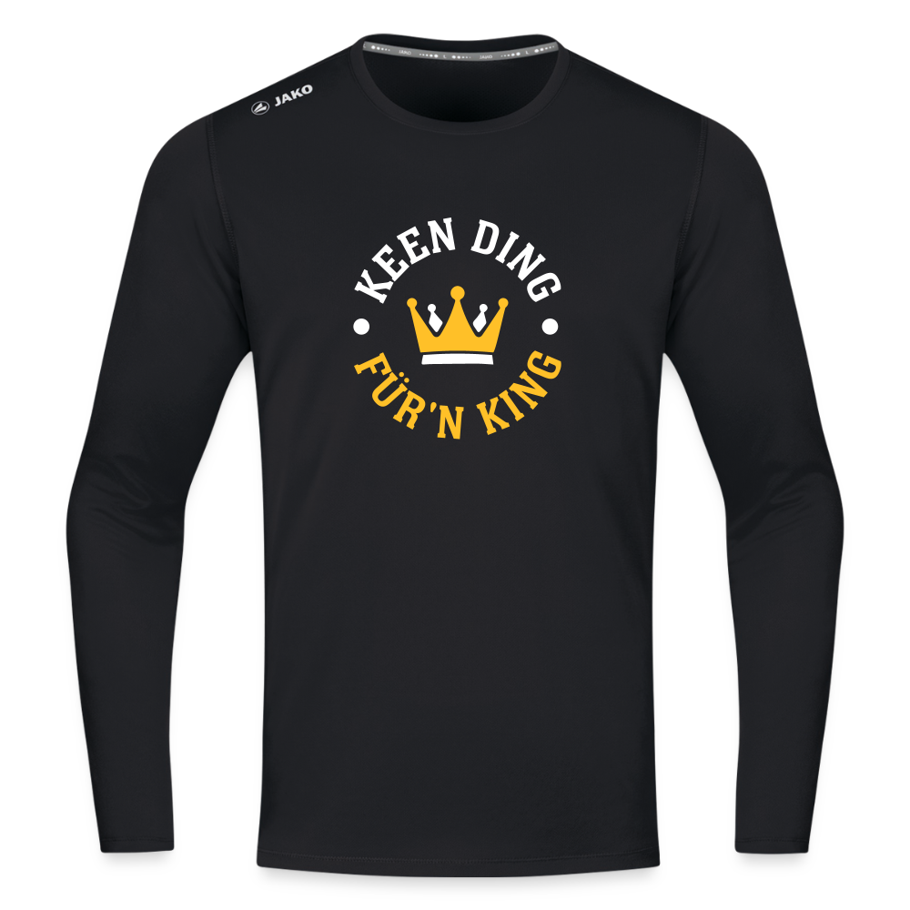 Keen Ding für'n King - Männer Sport Langamshirt - Schwarz