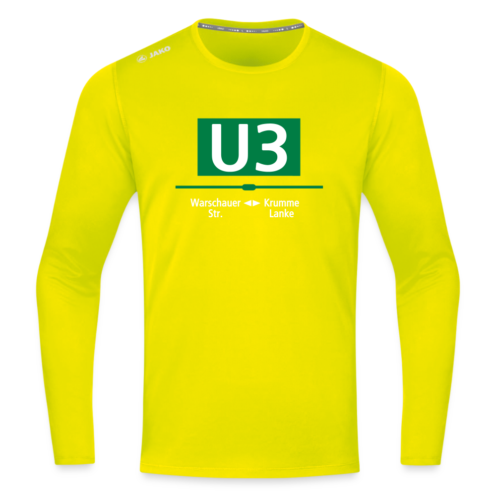 U3 - Männer Sport Langamshirt - Neongelb