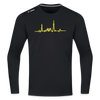 Herzschlag für Fahrradfahrer - Männer Sport Langamshirt - Schwarz
