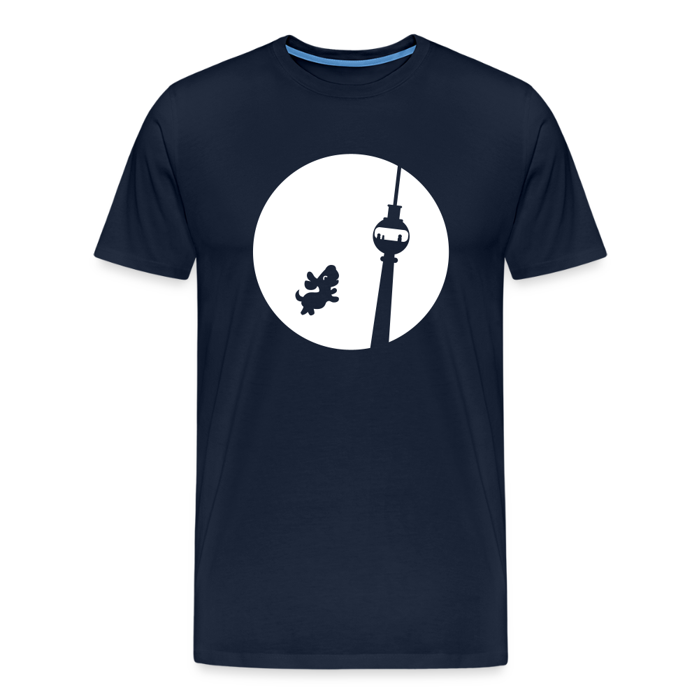 Hund am Fernsehturm - Männer Premium T-Shirt - Navy