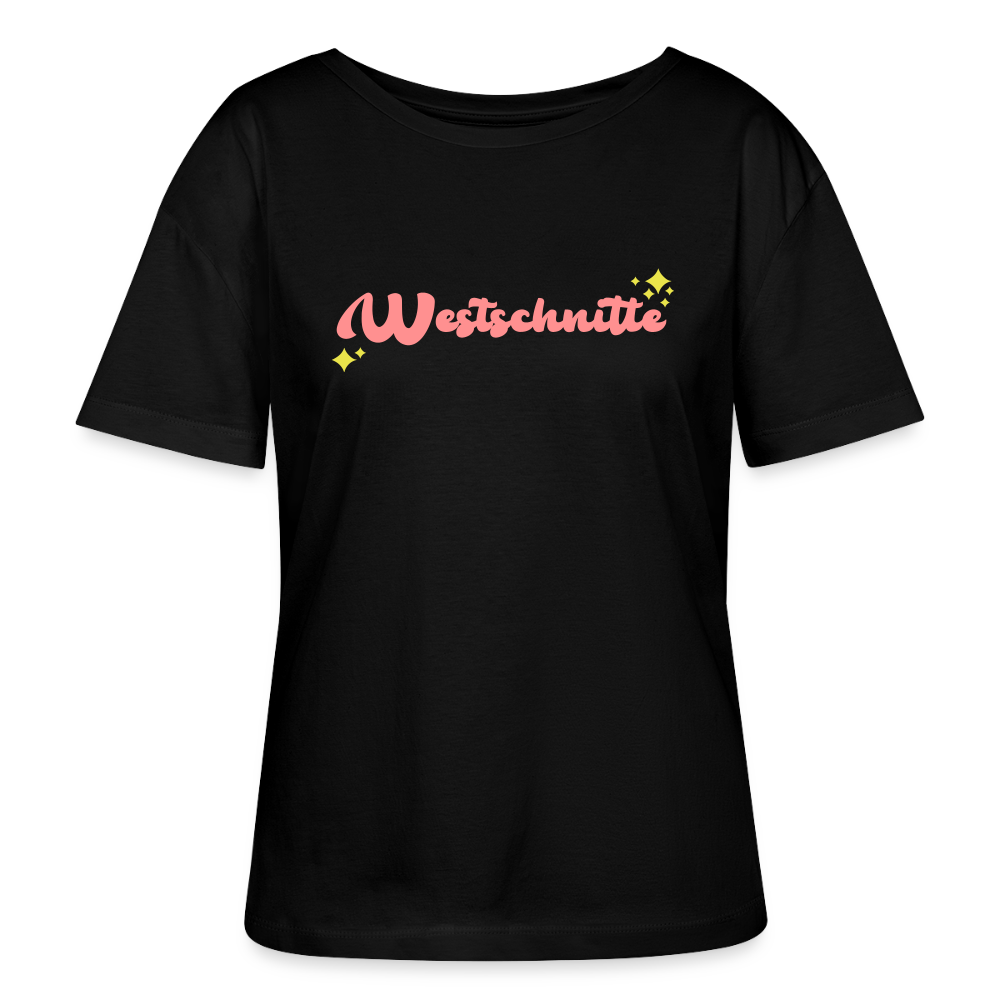 Westschnitte - Relaxed Rundhals Frauen Bio-T-Shirt - Schwarz