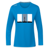 Berliner Skyline in Streifen - Frauen Sport Langarmshirt - Saphirblau