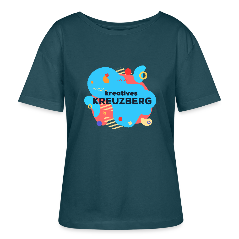 Kreatives Kreuzberg - Relaxed Rundhals Frauen Bio-T-Shirt - Dunkles Petrol