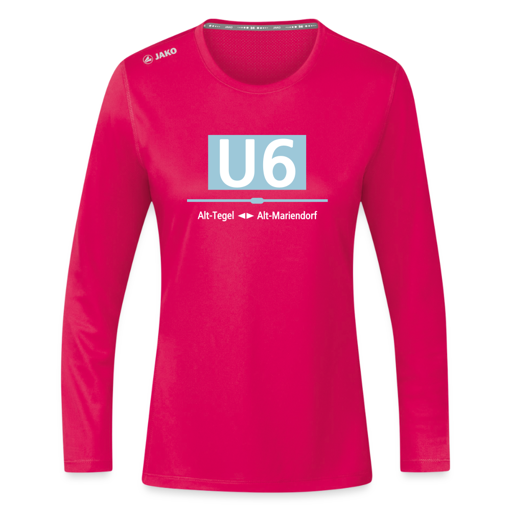 U6 - Frauen Sport Langarmshirt - dunkles Pink