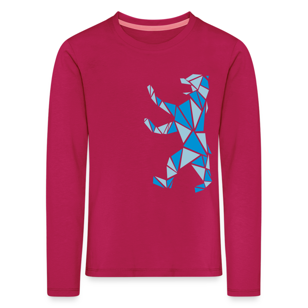 Berliner Bär Geometrie - Kinder Langarmshirt - dunkles Pink