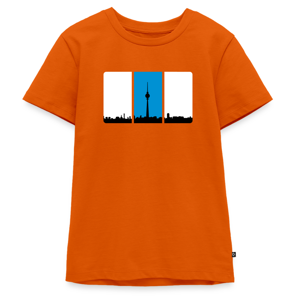 Berliner Skyline in Streifen - Teenager Premium T-Shirt - Orange 