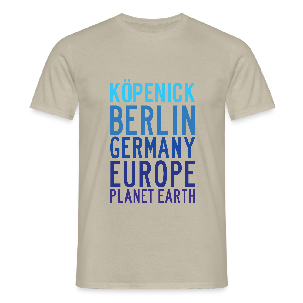 Köpenick Planet Earth - Männer Premium T-Shirt - Sandbeige