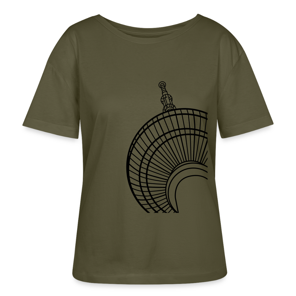 Der Turm von unten - schwarz - Relaxed Rundhals Frauen Bio-T-Shirt - Khaki