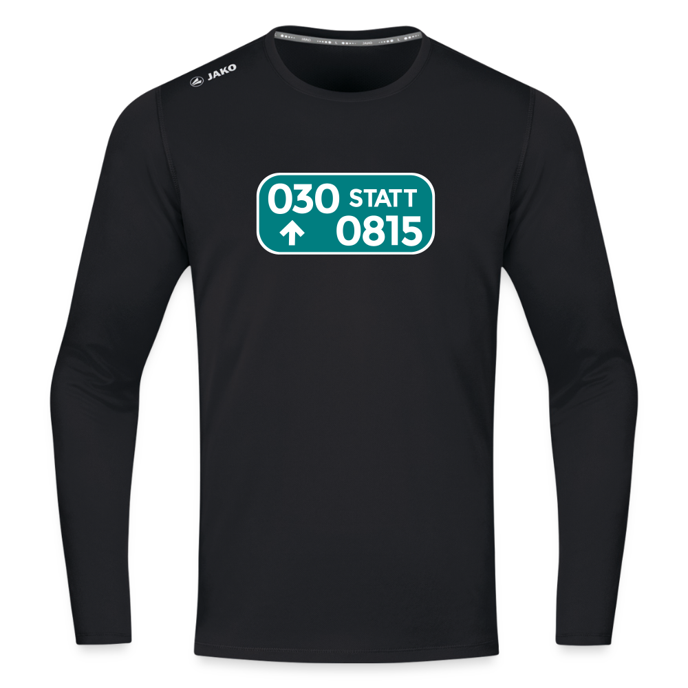 030 statt 0815 - Männer Sport Langamshirt - Schwarz
