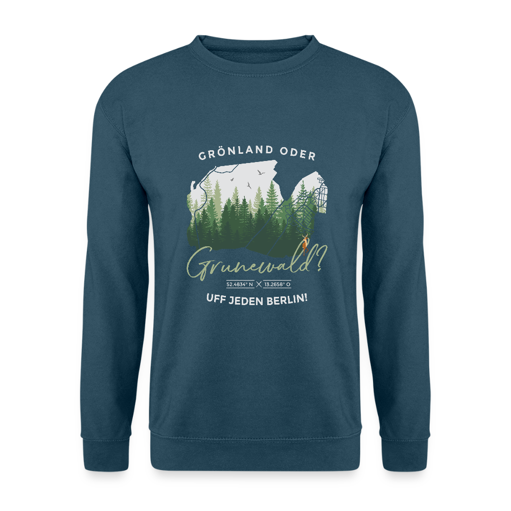 Grönland oder Grunewald - Unisex Pullover - Indigoblau