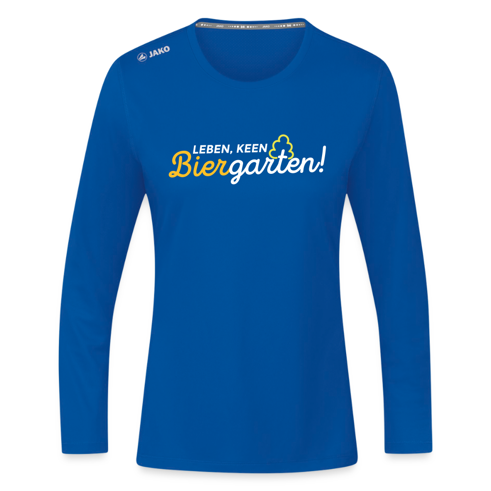Leben, keen Biergarten! - Frauen Sport Langarmshirt - Royalblau