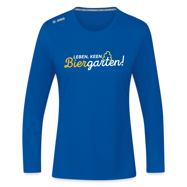 Leben, keen Biergarten! - Frauen Sport Langarmshirt - Royalblau