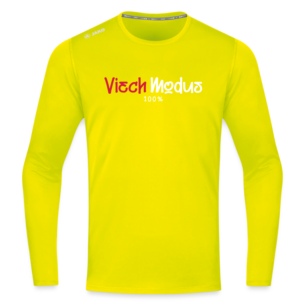 Viech Modus 100% - Männer Sport Langamshirt - Neongelb