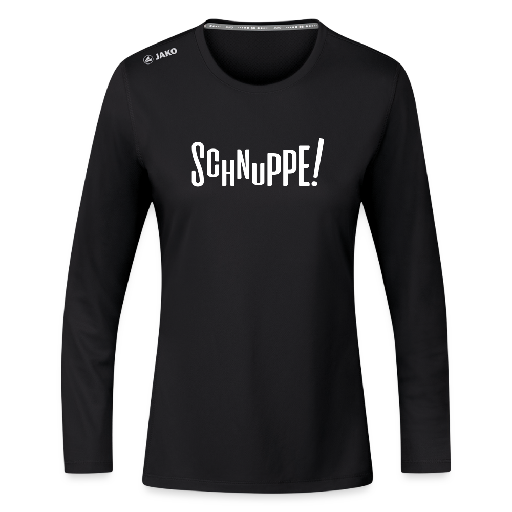 Schnuppe! - Frauen Sport Langarmshirt - Schwarz