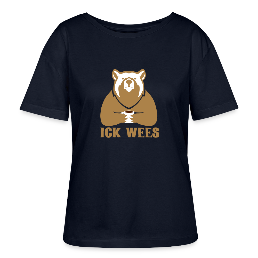 ick wees - Relaxed Rundhals Frauen Bio-T-Shirt - Navy